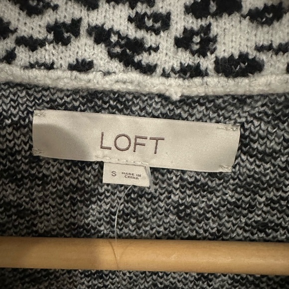 The Loft Black and White Cheetah Half Zip Collared Sweater Small - Picture 6 of 11